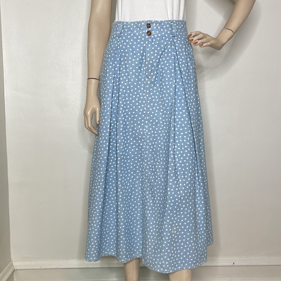 Vintage 90s Polka Dot Liz Wear Flared Skirt - Picture 12 of 16